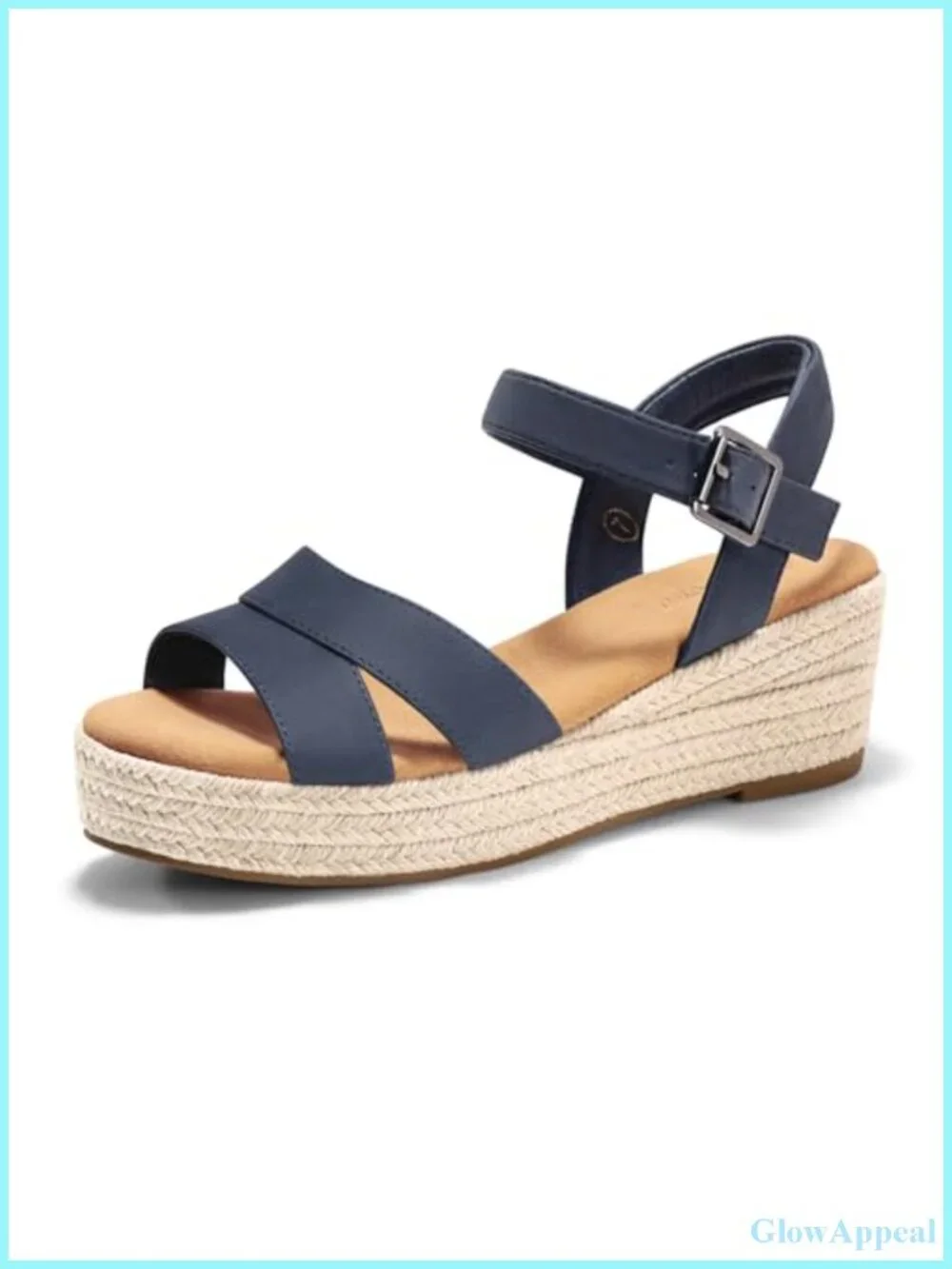Women's Wedge Platform Sandals Open Toe Buckle Ankle Strap 2.36 Inch Heel